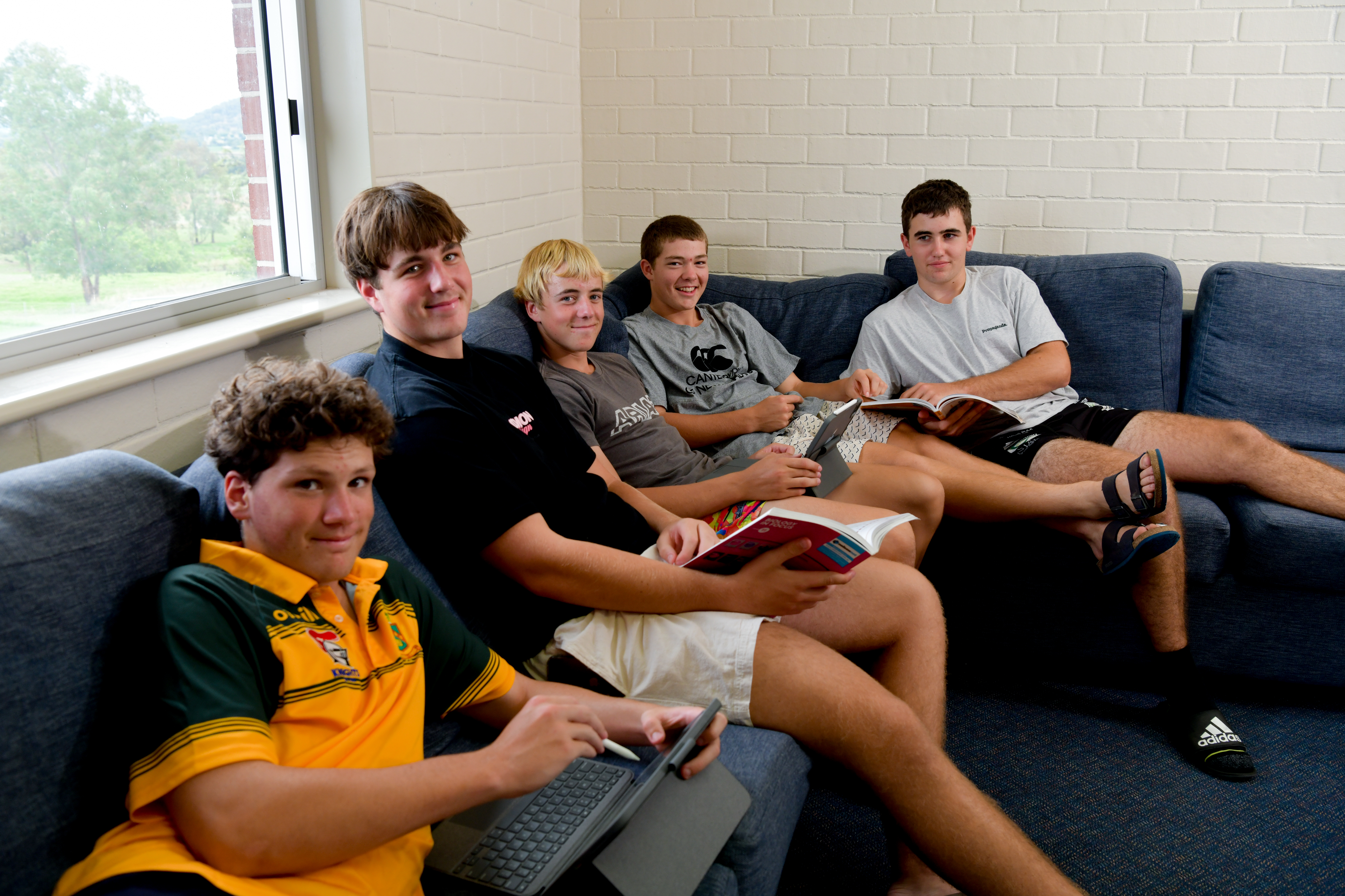 Boarders studying