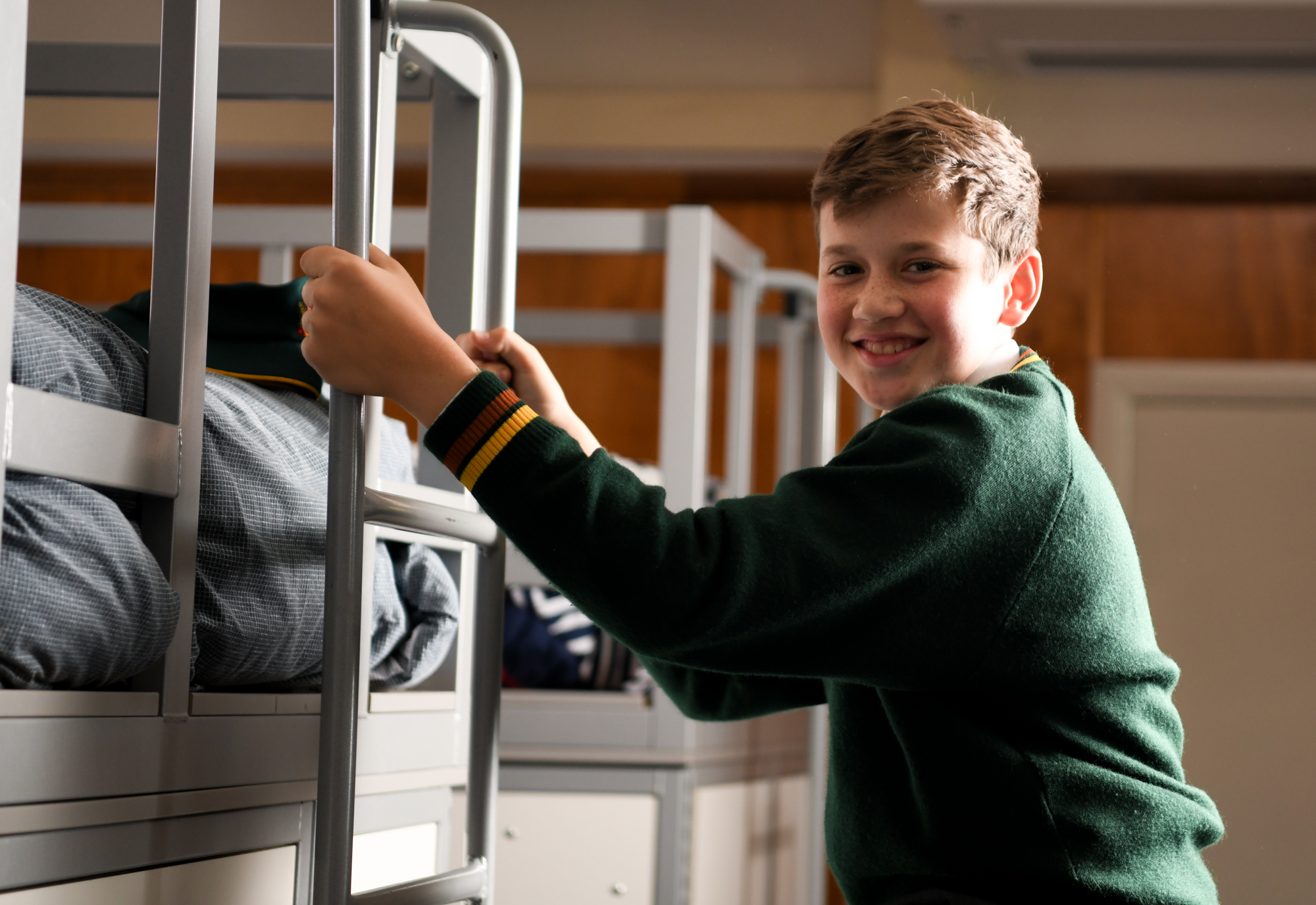 Boarder on student bunks