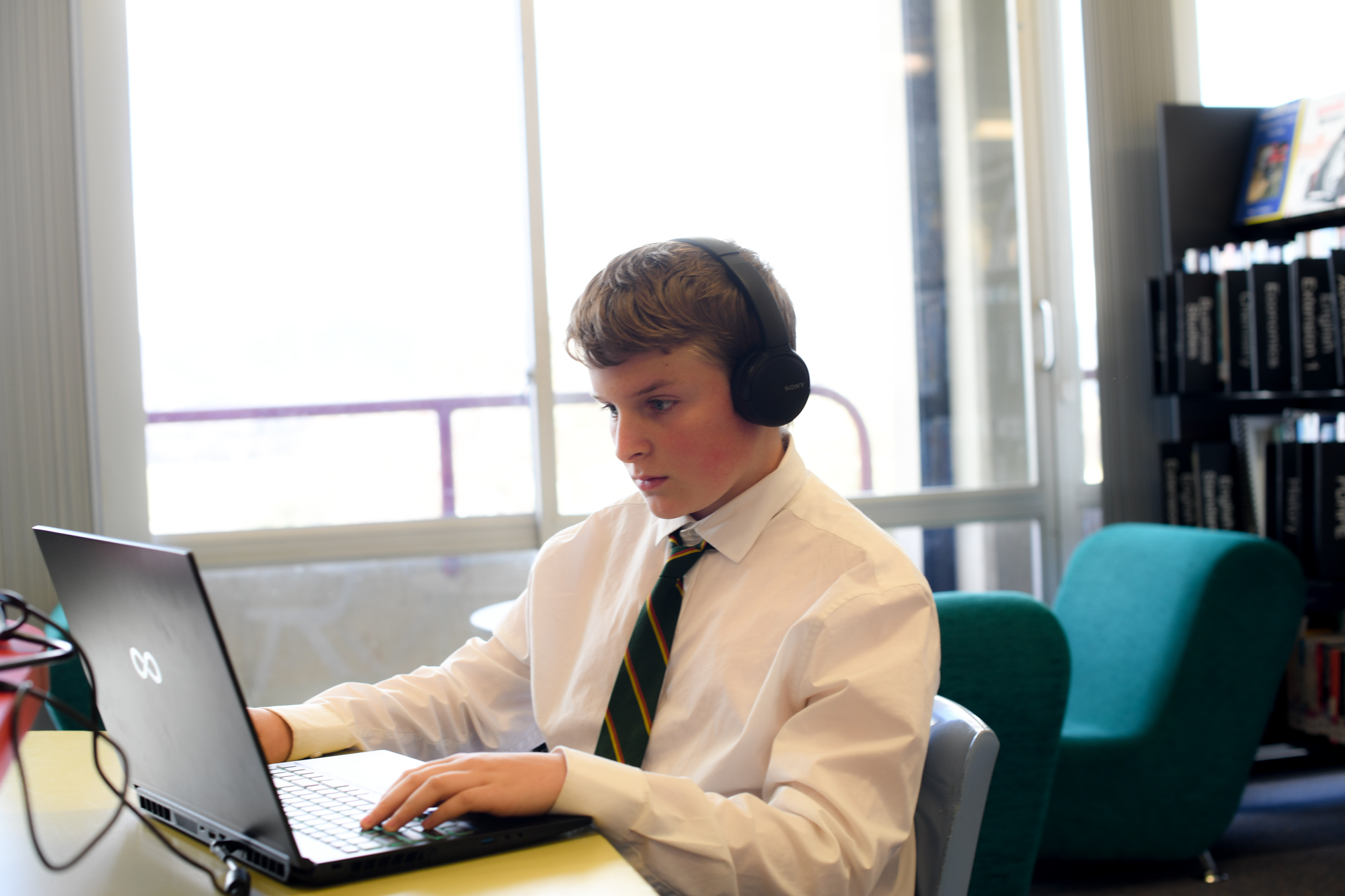 Louise Gillett in the Library