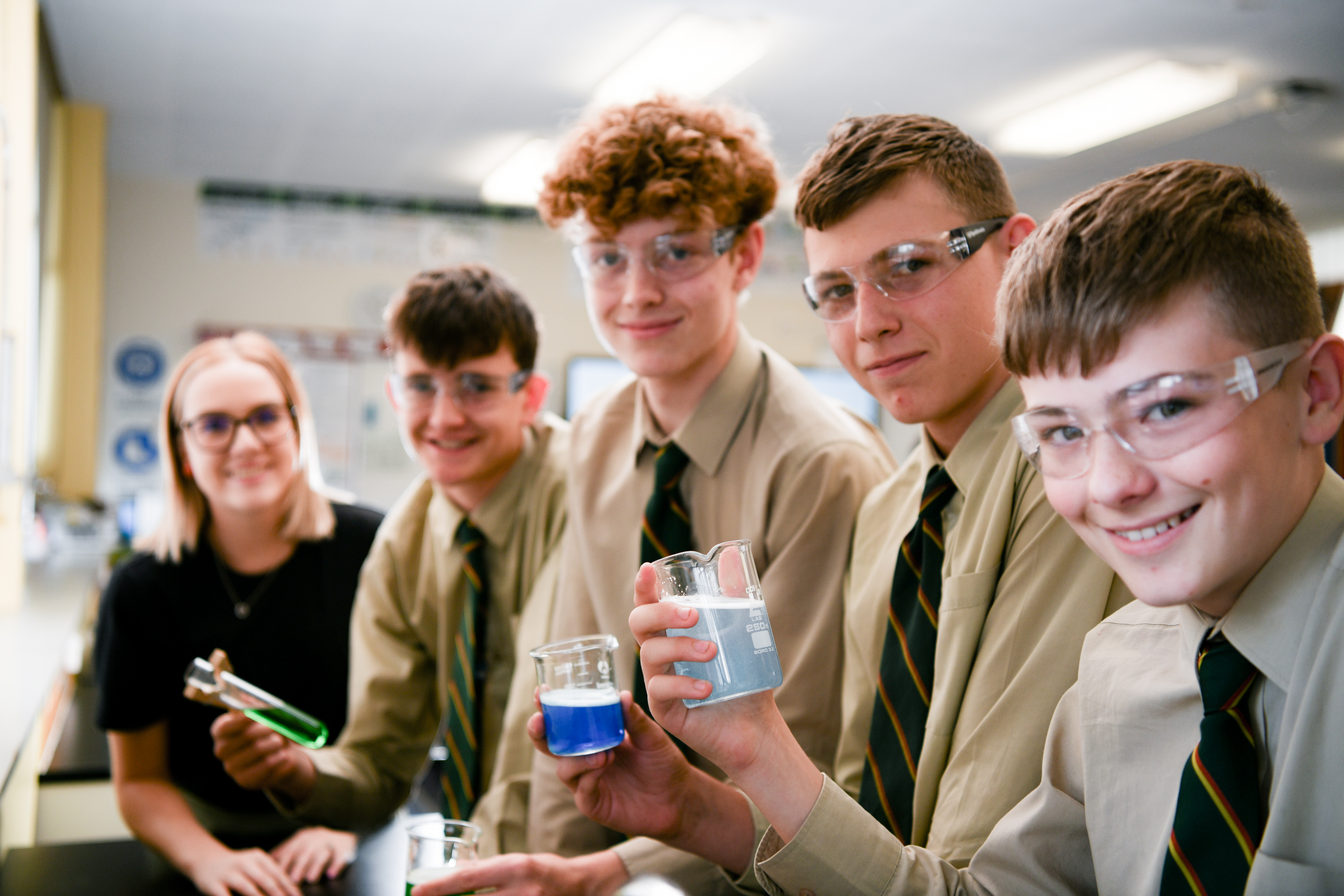 Student in science lab
